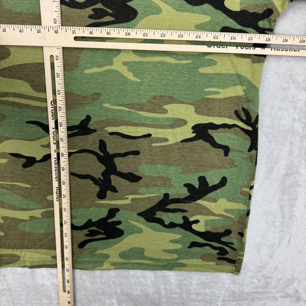 Rothco T Shirt Mens‎ Small Green Vintage Woodland Camo Military Tactical New